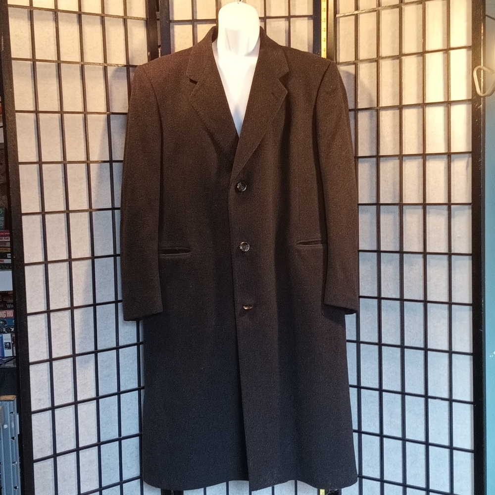 Men's XL di Silver Cashmere blend black trench coat